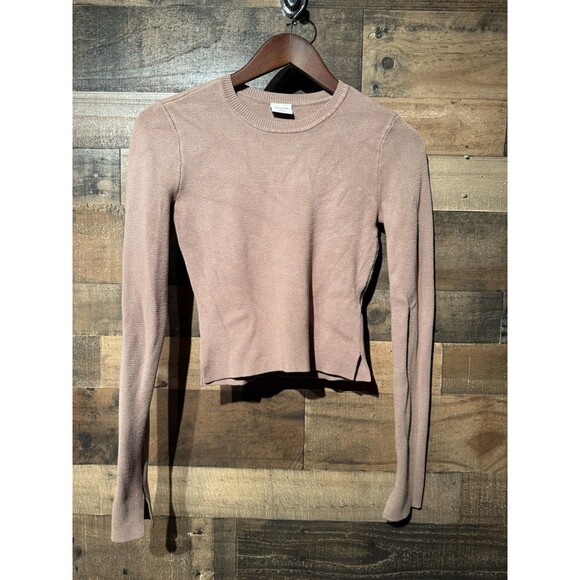 Vtg Y2K Abercrombie Fitch XS Crop Top Crew Long Sleeve Bella Swan  Knit - Picture 2 of 10